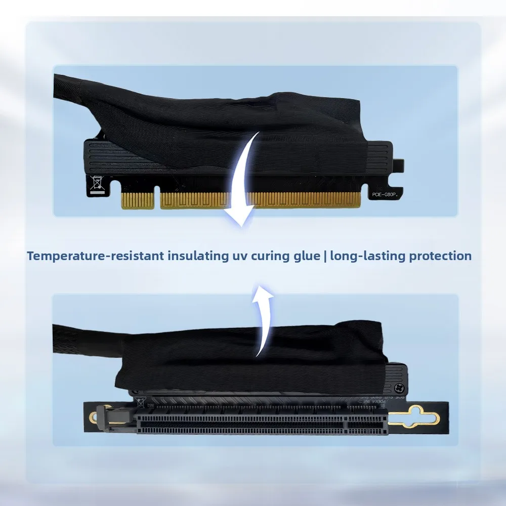 PCIE 4.0 X16GPU Server Graphics Card Extension Cable, Braided Harness High Speed Lossless Server Cable