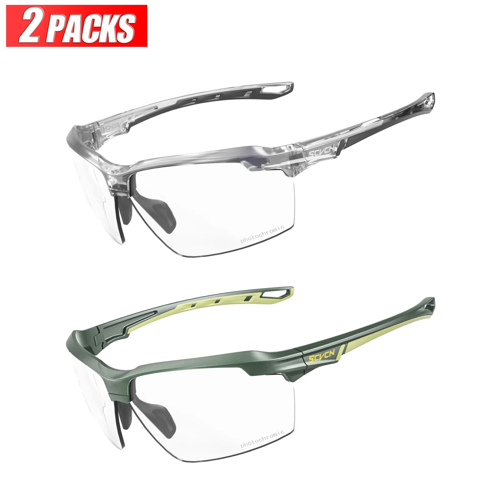 3PACKS SCVCN Meekleurende Fietsen Zonnebril Bril Fiets MTB Fiets Wandelen Golf UV400 Sportbril voor Mannen Vrouwen Baseball