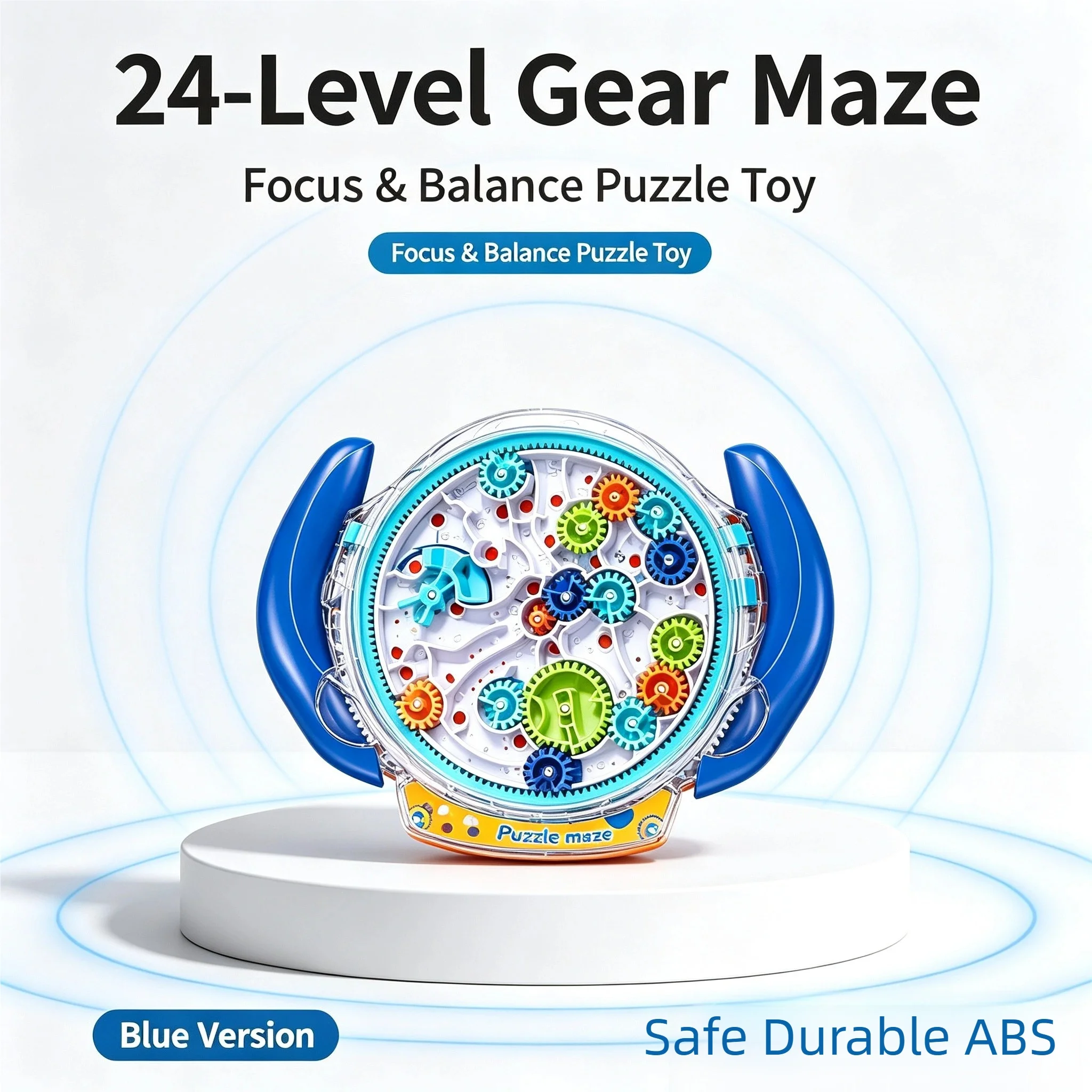 Popular Overseas 3D Gear Ball Maze Toy, Rotating Gear Maze Educational Toy for Children Aged 3 and Above, Sensory Early Education Toy That Exercises Hand-Eye Coordination and Balance, Helps Children Stay Away from Electronic Screens, Stress-Relieving and Calming Toy, Family Games, Christmas, Halloween, Thanksgiving, Easter, International Children's Day, Back-To-School Season, Boys' and Girls' Birthdays, Family Leisure Gifts