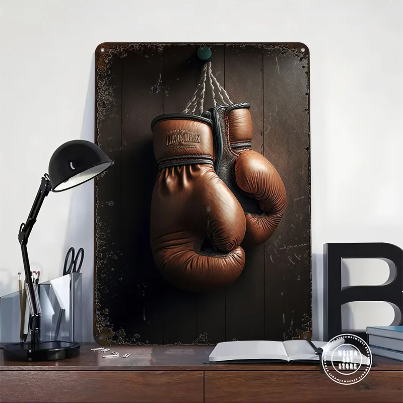 Boxing Gloves Tinplate Poster Customized Wall Art Vintage Metal Signs Retro Tin Plaque for Bedroom Decoration Room Accessories