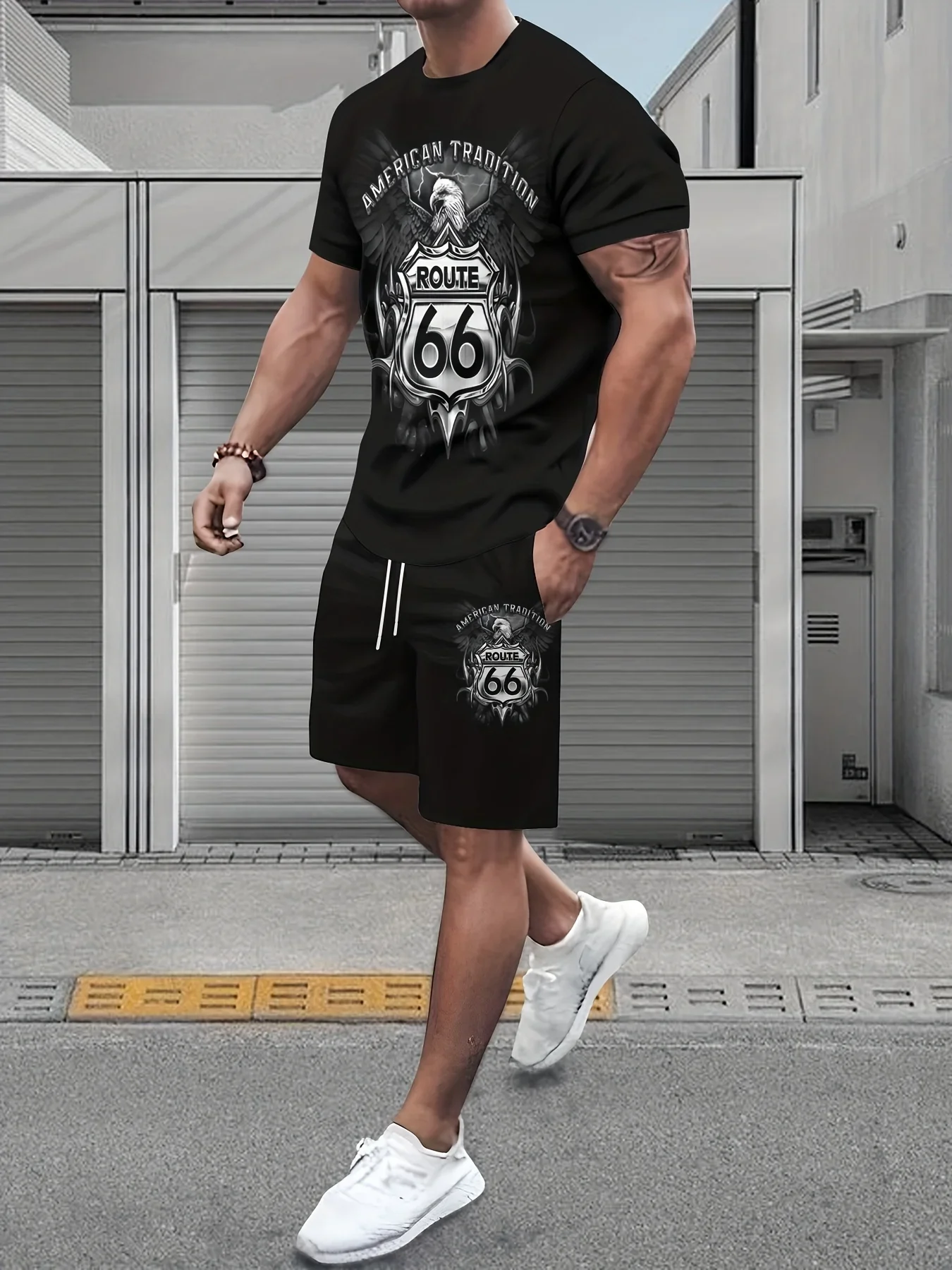 

2025 Latest Hot T-shirt Set 3D Vacation Style Trendy Various Elements Fashionable Street Men's Set Summer Top Shorts Breathable