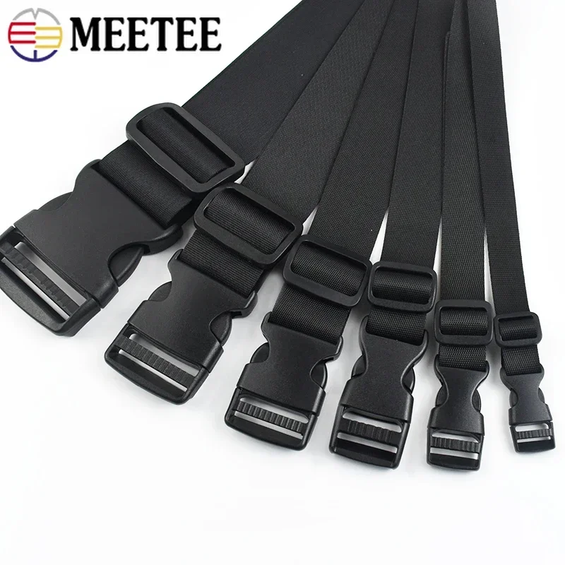 1-5 conjuntos de correias de 15-50mm, fivelas de plástico, clipe de saco lateral, fivela de liberação rápida, gancho deslizante ajustável, coleira de cachorro, acessórios de terno