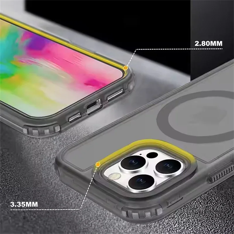 حافظة مدرعة مغناطيسية 3 في 1 لهاتف Magsafe IPhone 17 Air 16 15 14 13 12 Pro Max Plus 16Pro IPones Macsafe ملحقات غطاء
