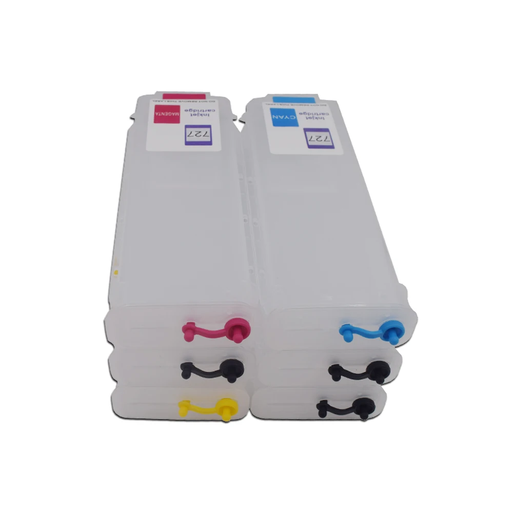 280ML Or 130ML For HP727 Refillable Ink Cartridge With Chip For HP Designjet T920 T930 T1500 T1530 T2500 T2530 727 Printers