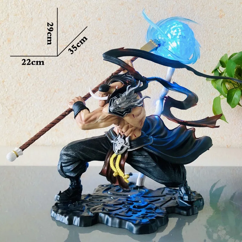 29CM One Piece Bandai Edward Newgate Handmade GK Four Emperors Battle Sparkling Anime Model Ornament Birthday Gift With Light