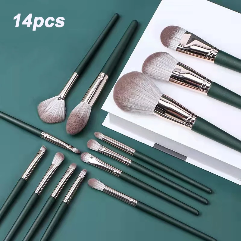 

14Pcs Makeup Brushes Set Large Fluffy Soft Eye Shadow Foundation Brushes Professional Powder Blush Blending Beauty Make Up Tools
