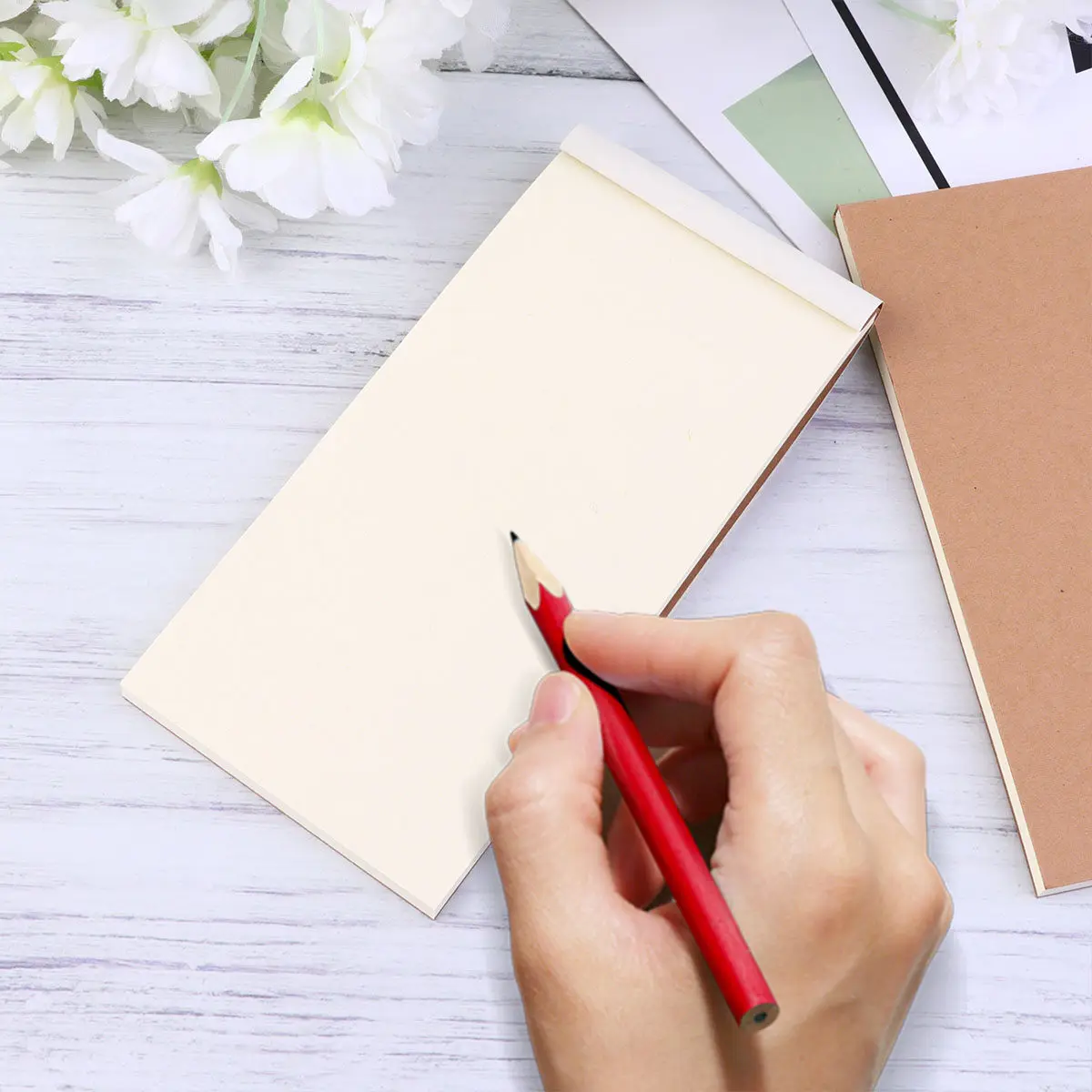 10pcs Lightweight Pocket Notebook Mini Steno Pad Blank Kraft Journal Notepad for Travel Gift