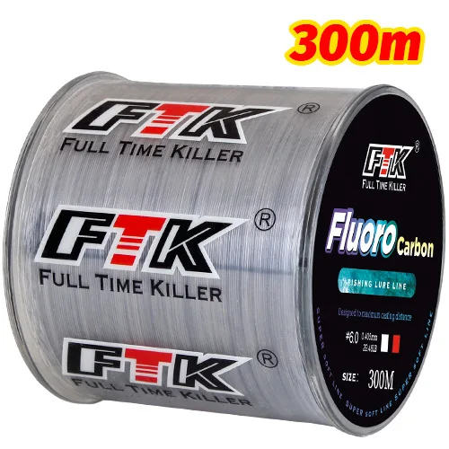 FTK 100m 4.13-34.32LB Fluorocarbon Fishing Lure Line Carbon Fiber Leader Fly Fishing Line Super Soft Line Pesca