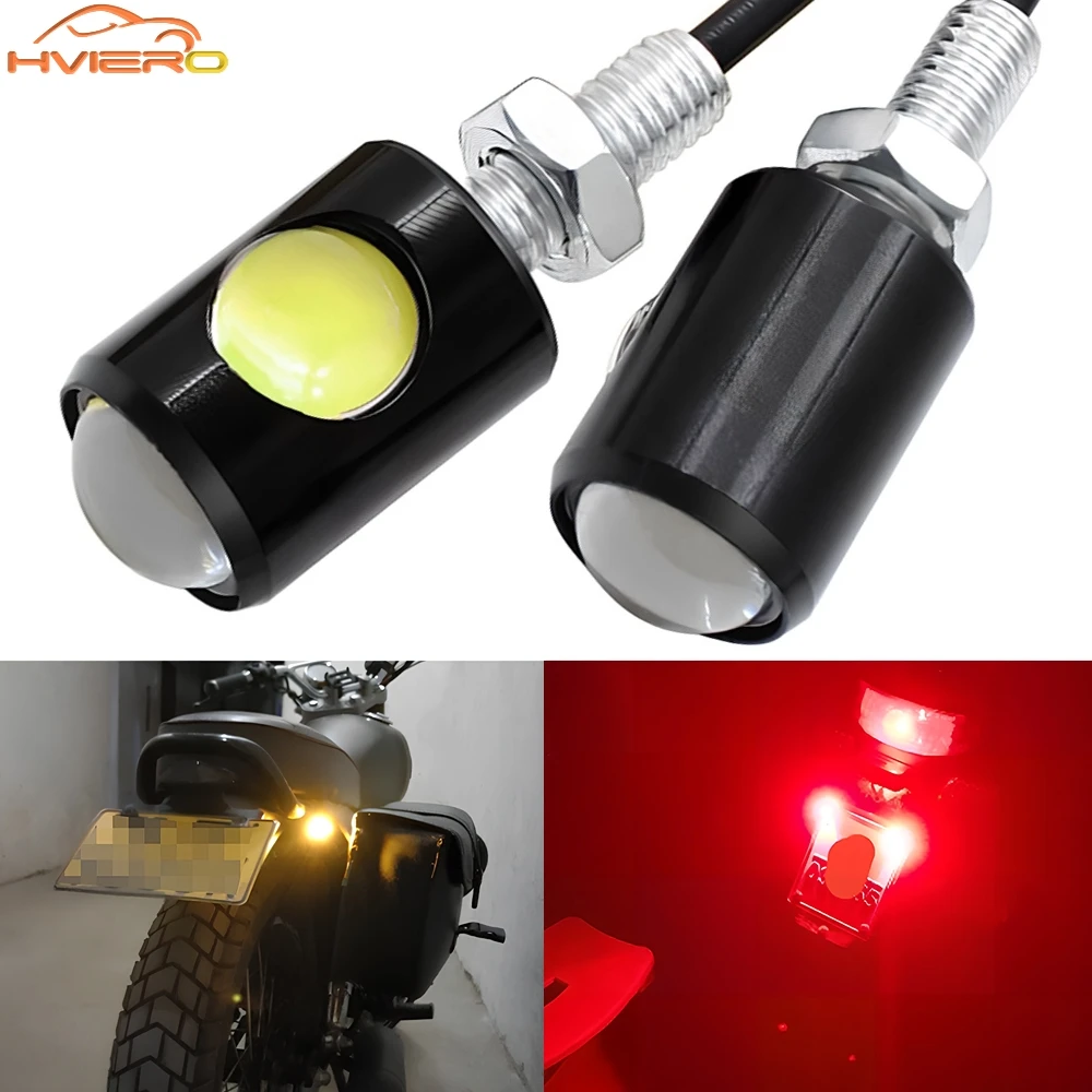 

2pcs LED Car Motorcycle Brake Lamp License Plate Tail Rear Reverse Light Super Bright Clearance Bulb Turn Signal Side Indicators