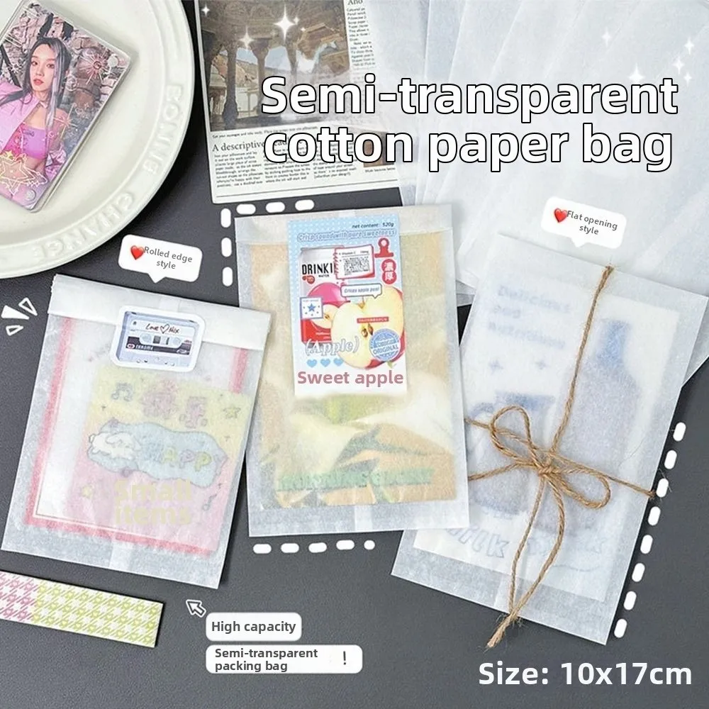 Multifunctional White Sandblasted Cotton Jewelry Storage Bags DIY Translucent Wedding Envelopes Paper Bag for Card Earring