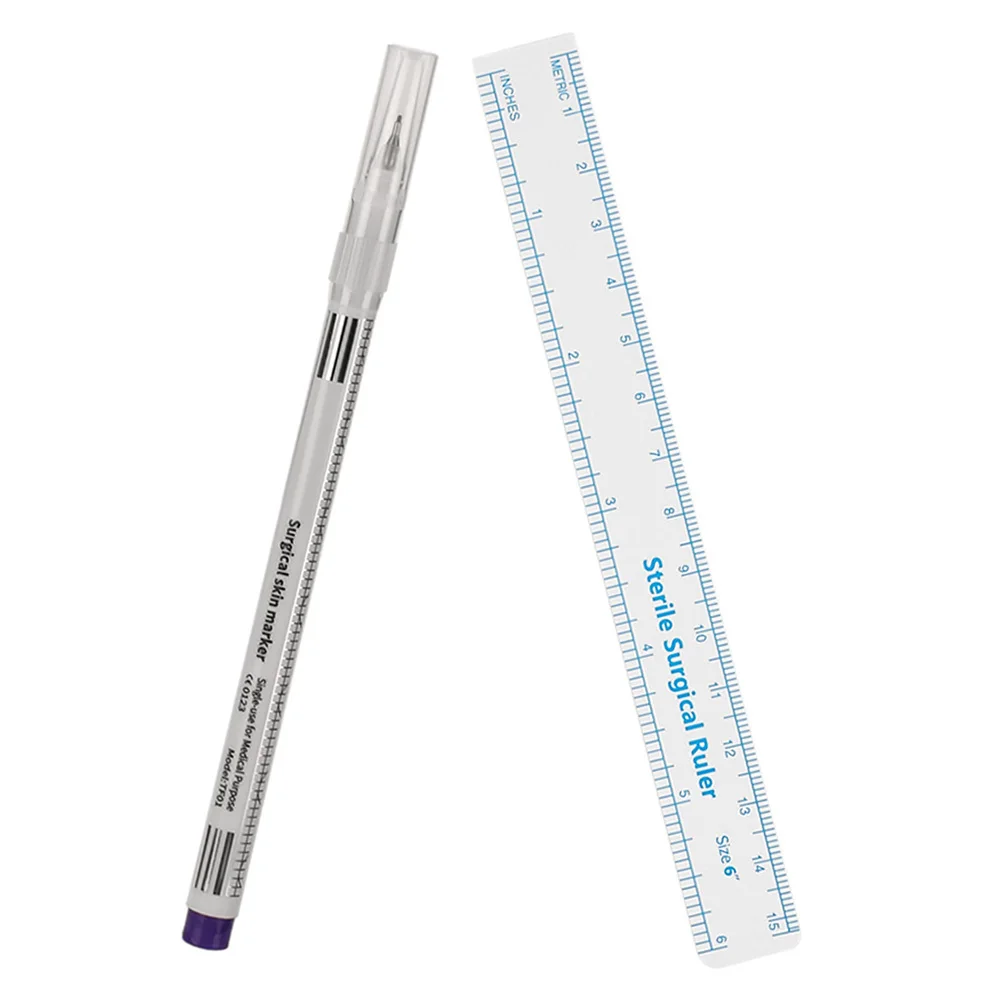 

1Set Brow Tattoo Pen Eyebrow Marker Ruler Mapping Positioning Tool Skin Marker Makeup Artist Supplies for Microblading Tattooing