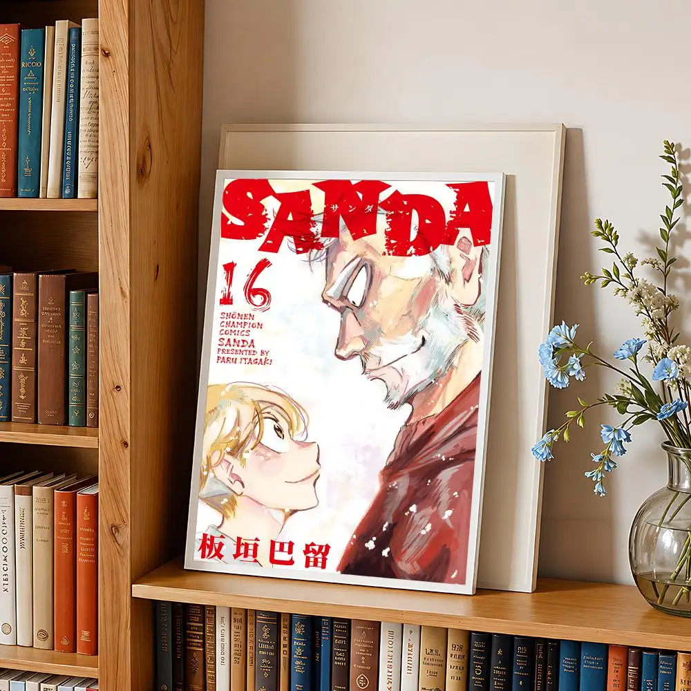 manga S-SANDA Poster HD Self Adhesive Wall Poster Waterproof Removable No Fade for Bedroom Living Room Decor