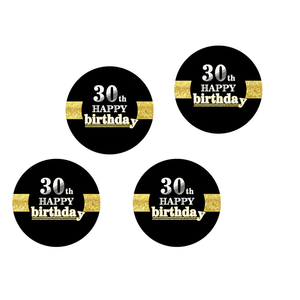 12Pcs Party Decoration Stickers 30th Happy Birthday Letters Waterproof Eco Friendly Paper Material for Birthday Party