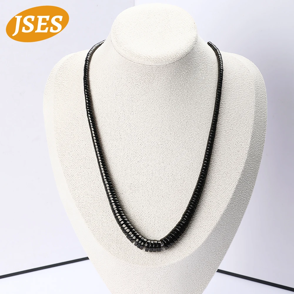 

Natural 40cm Coal Crystal Necklace Jet Mineral Quartz Stone Diy Specimen Healing Charms Reiki Woman Men Fashion Jewelry Gifts