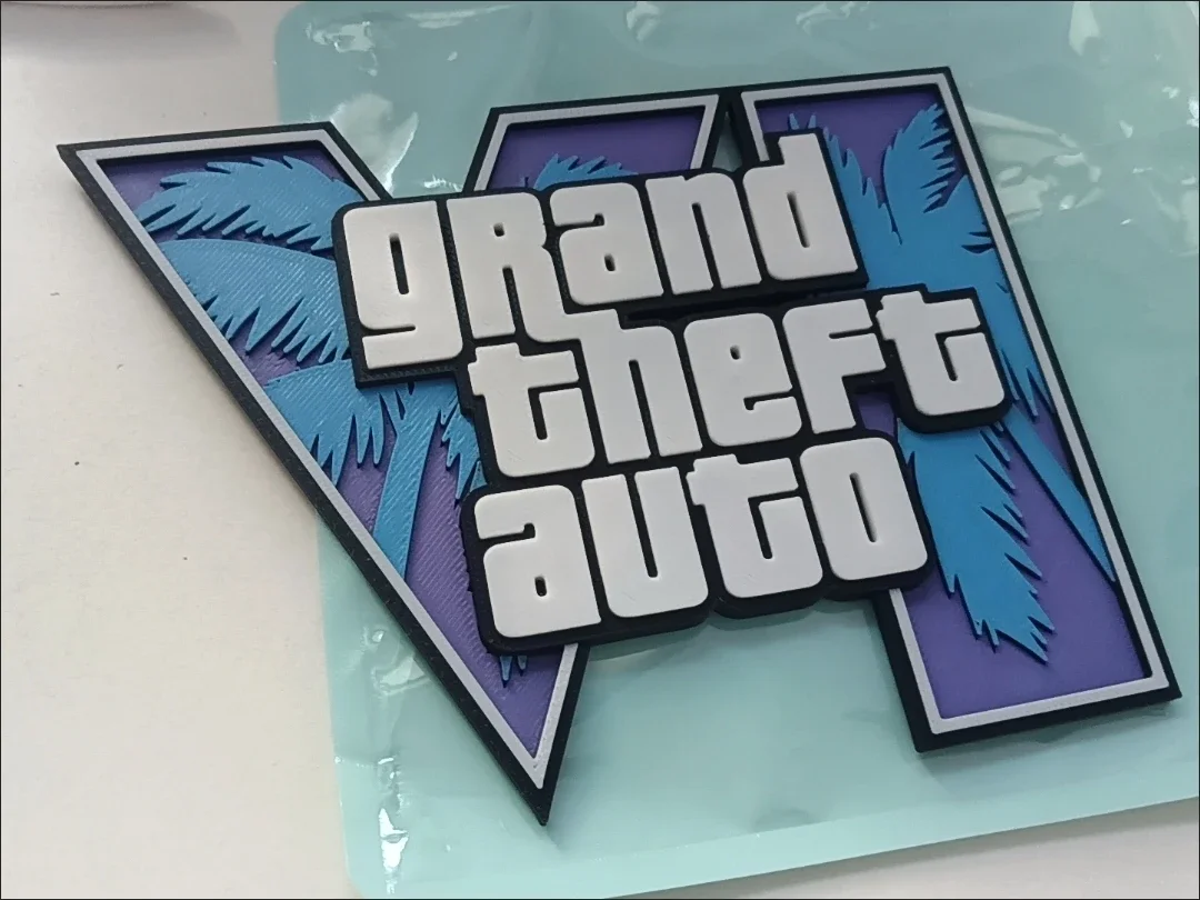 GTA6 3D Printed Logo Magnetic Sticker Fridge Magnet GTA Series Peripheral Sign Decor Creative Collect Ornament Gifts Gamer Fans view 6