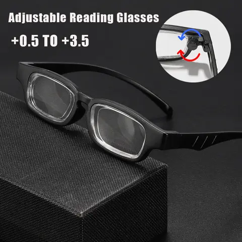 New TR Adjustable Reading Glasses Each Lens Can Be Adjusted 0.5 To 3.5 Rotatable Focus Glasses Portable Presbyopia Glasses