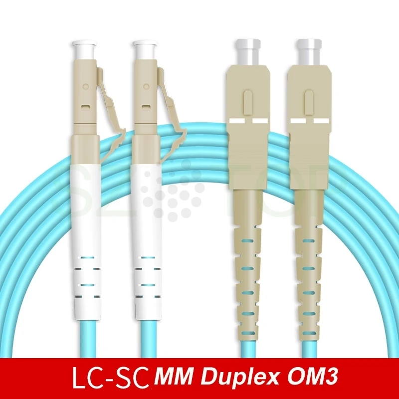 OM3 OM4 DX 광섬유 패치 코드, LC SC FC ST 2.0MM 결합 멀티 모드 번들 테일 광섬유 패치 코드, 맞춤형 피그테일, 5M