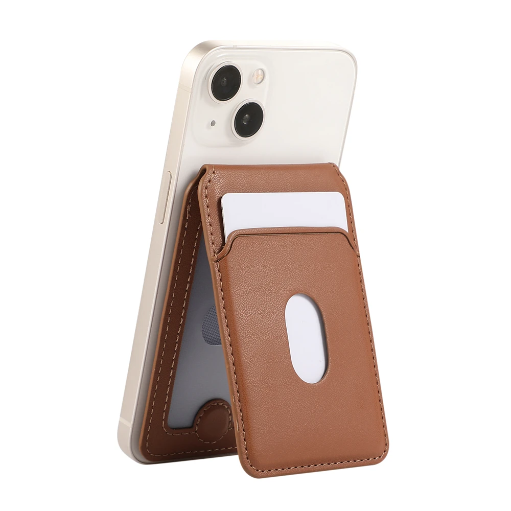 Luxury For Magsafe Leather Wallet Fold Slot Card Holder Stand For iPhone 16 15 Pro Max 14 Plus 13 12 Magnetic Pocket Bag Cover