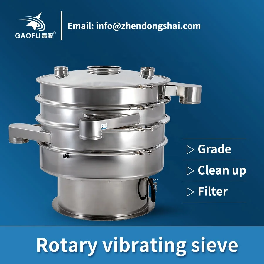 Black sesame sieving machine stainless steel vibrating screen grading rotary vibration sifter