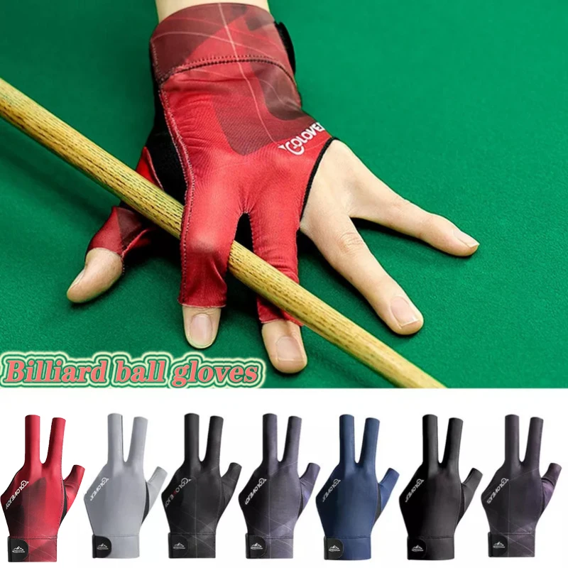 Professional Billiards Gloves Three-finger Breathable Comfortable Lycra Fabric High Elastic Gloves Left Hand Non-slip Glove