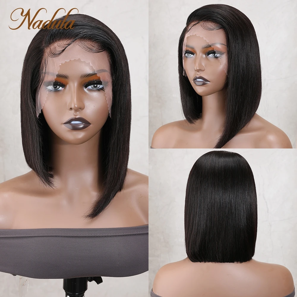 Nadula Hair Side Part Bob Lace Front Wig For Women 13x4 Short Bob Human Hair Lace Front Wig Pre Plucked With Baby Hair Bob Wigs