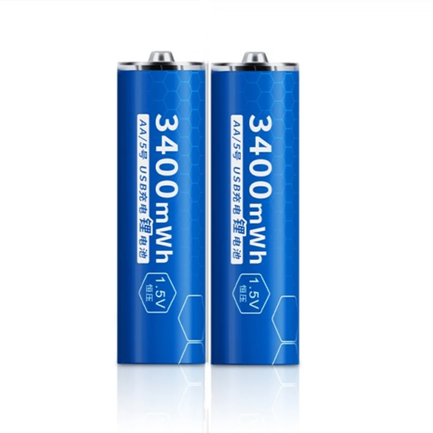 

2pcs/lot New 1.5v 3400mWh AA rechargeable battery USB AA rechargeable lithium battery fast charging via Micro USB cable