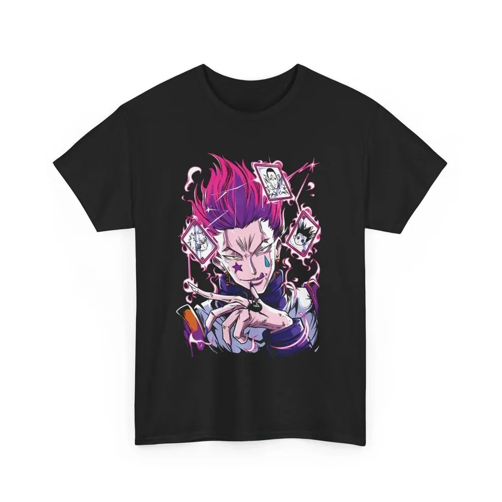 HUNTER×HUNTER Hisoka Phantom Cards Pure Cotton T-shirt Men and Women Anime Style Fashion Comfortable Casual Short Sleeved Shirt