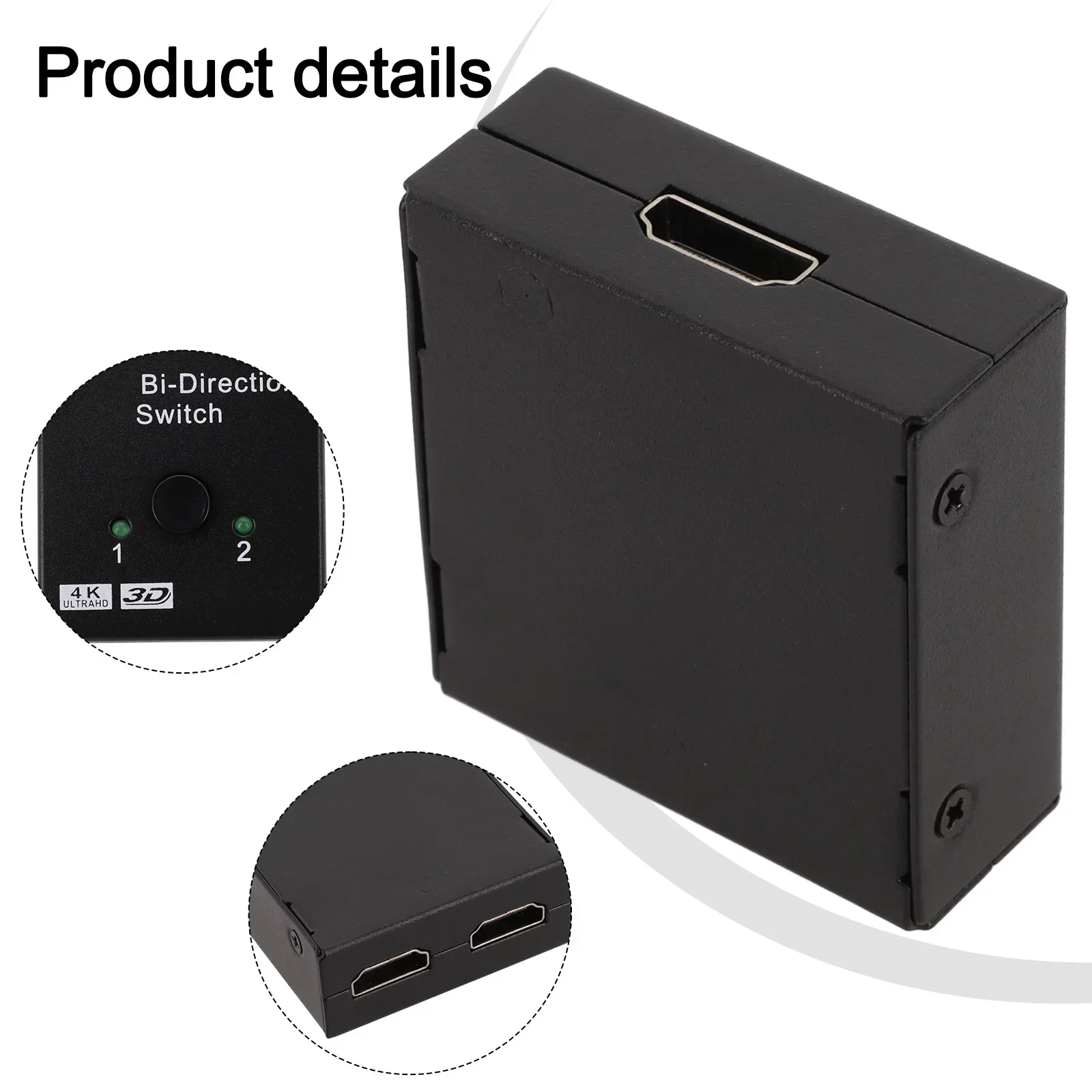 HDMI-Compatible Bidirectional 2.0 Splitter, High-Quality 2-in-1-Out Converter Ultra High Speed Two-way Switching