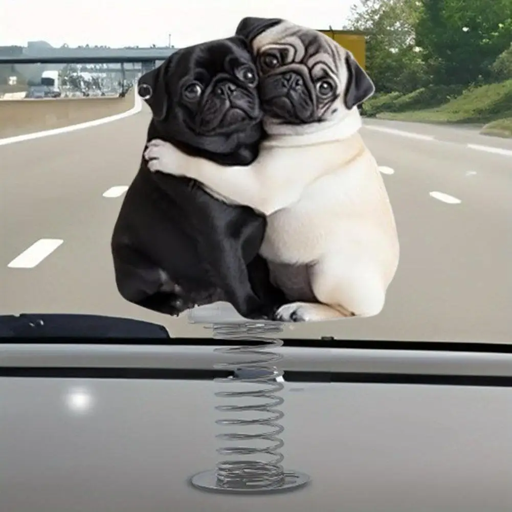 Lovely Dog Acrylic Spring Shaking Head Ornaments Car Dashboard Decorations Funny Toy Cute 2D Shaped  Accessories