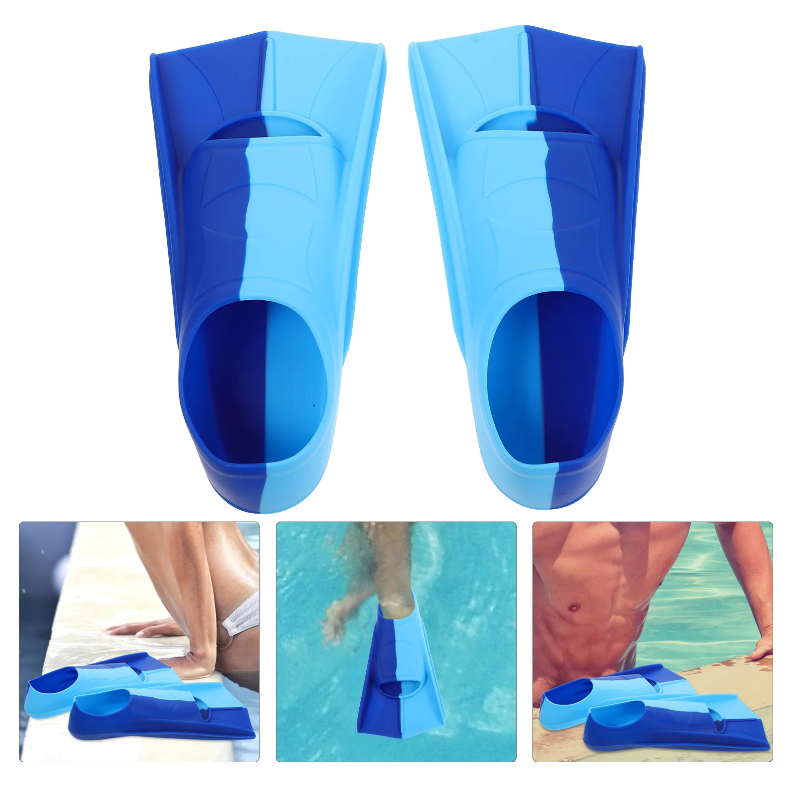 

1 Pair Swim Short Silicone Training Youth Swimming Flipper For Lap Pool Snorkeling Diving Sports Lightweight Durable Comfortable