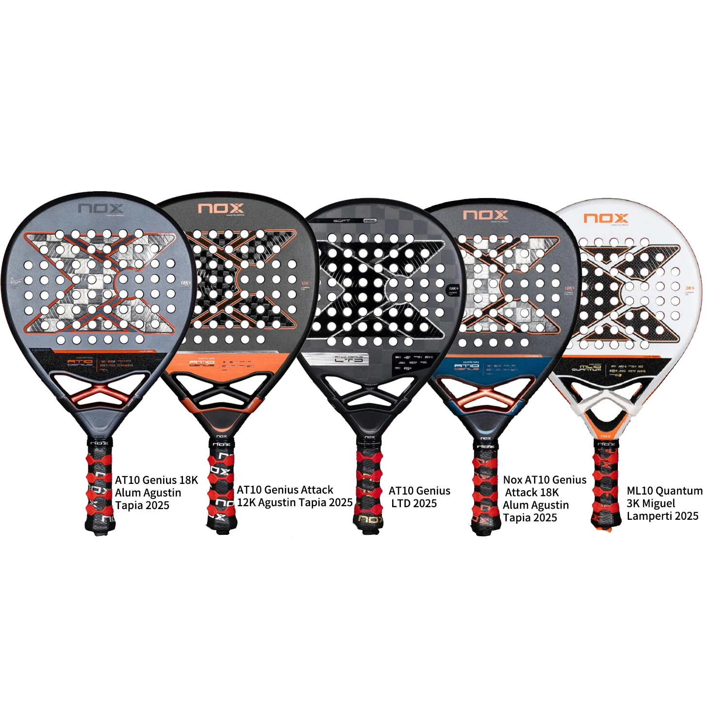 Raqueta de Pádel Profesional NOX AT10 ML10 LA10 3K 12K 18K, Raqueta de Tenis de Fibra de Carbono Suave, Equipo de Raqueta, Entrega en 24 Horas