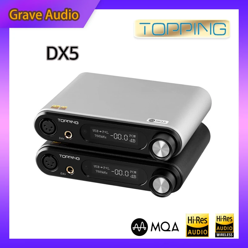 

Topping DX5 Headphone Amplifier DAC Dual ES9068AS Bluetooth LDAC Decoder AMP NFCA Balanced Pre-Amplifier