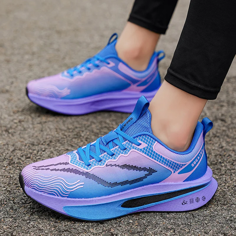 Carbon Plate Running Shoes Men Anti Slip Athletic Sports Shoes Breathable Walking Shoes Professional Marathon Men Women Sneakers