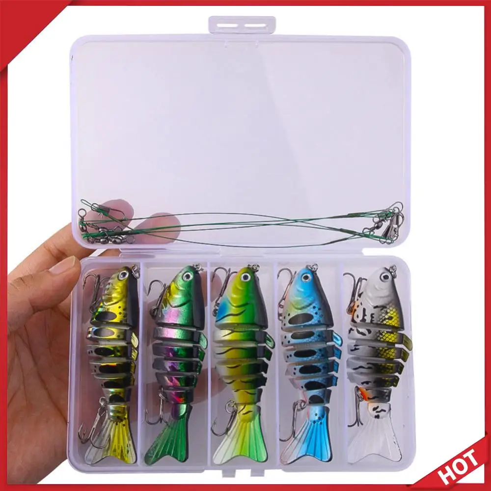 

Набор из 5 тонущих воблеров для рыбалки: реалистичные многосекционные жесткие приманки-крэнкбейты для ловли щуки и карпа