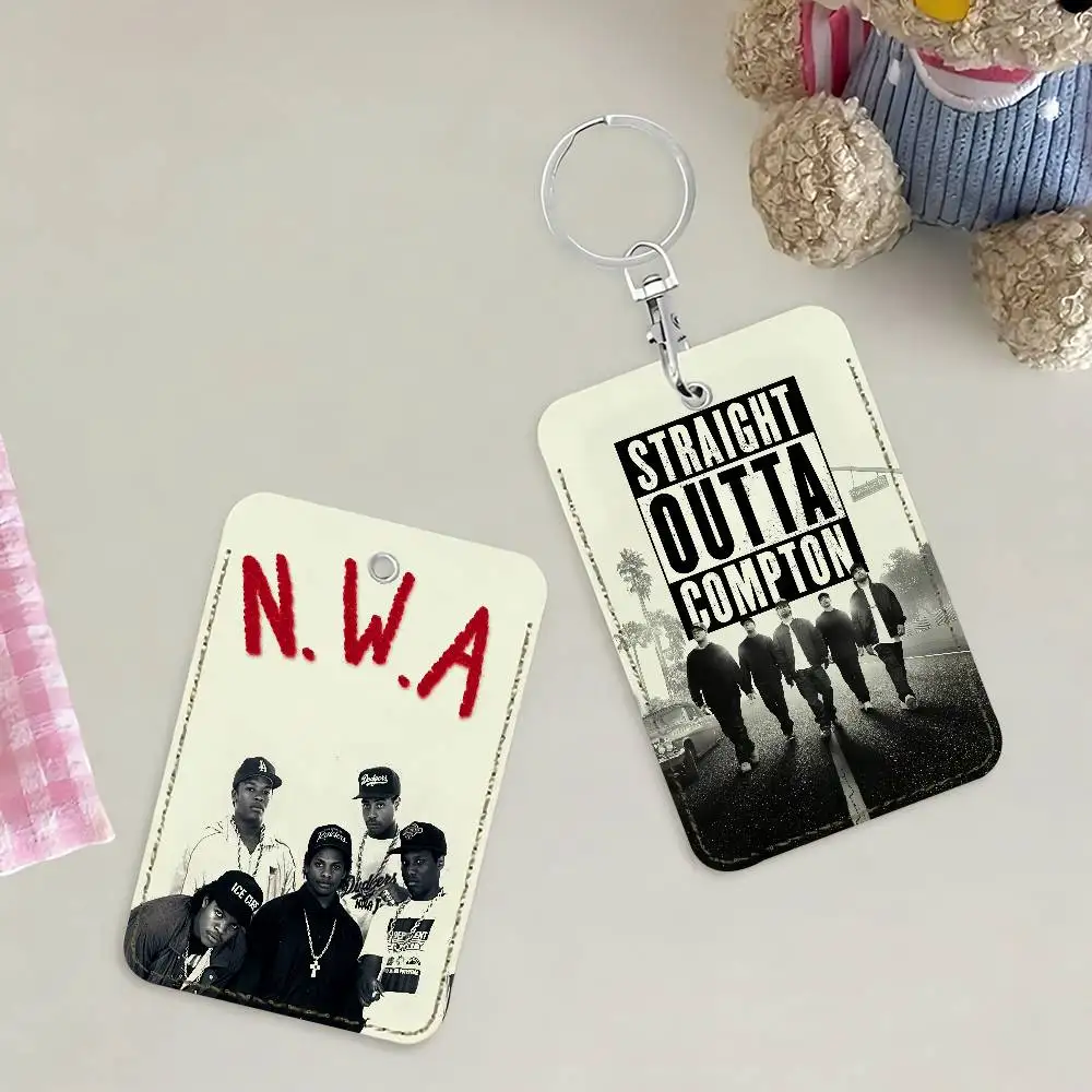 Band N.W.A-A Card Holder for Home Use Bank Credit Card Protective Sleeve Student ID Key Chain Cover