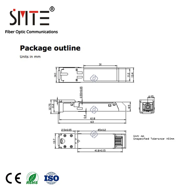 FTLX1475D3BTL-Finisar 10 Gbumental 10km, monomode 1310nm, déchets + fibre optique, technologie Transcsec