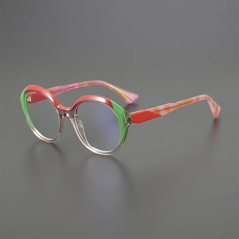 Niche fashion retro literary glasses frame round big frame slim high quality prescription color prescription optical glasses