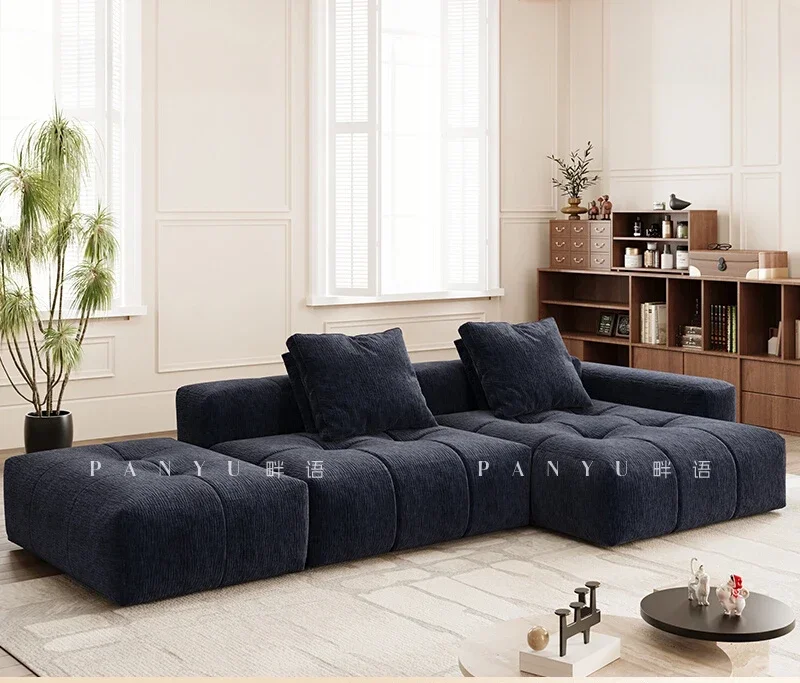 

Wide sitting deep corner concubine combination retro wind chenille fabric sofa