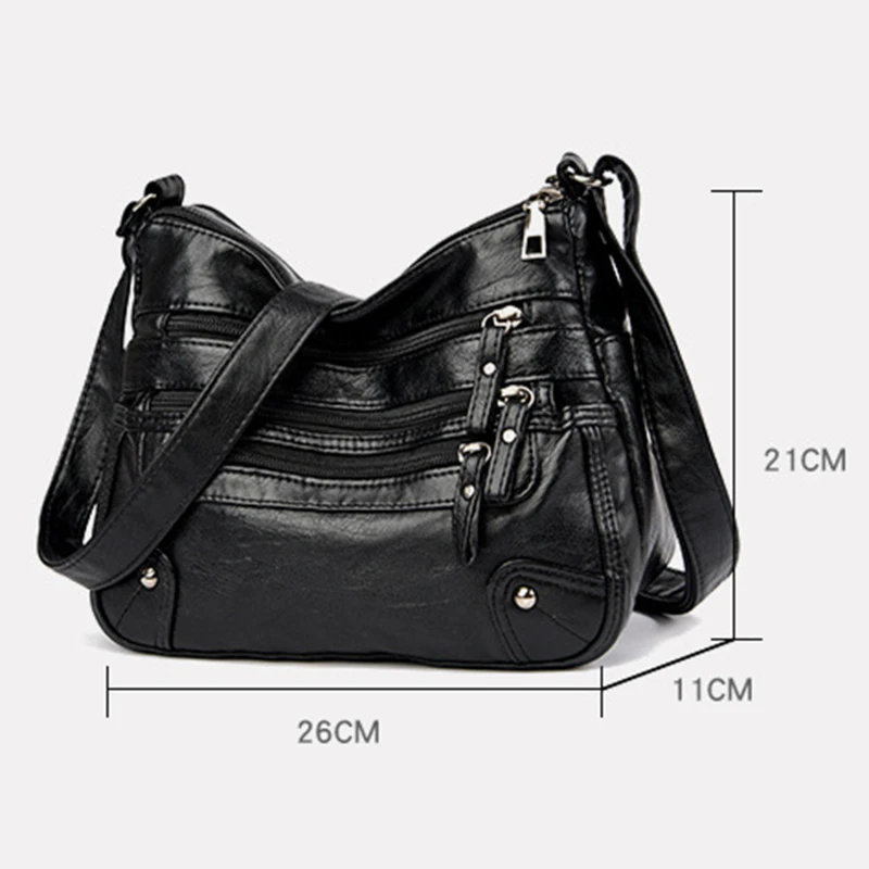 Multi-pocket Crossbody Shoulder Bags High Quality Soft Leather Luxury Purses Handbags For Women High-capacity Mommy Bag 2023 new