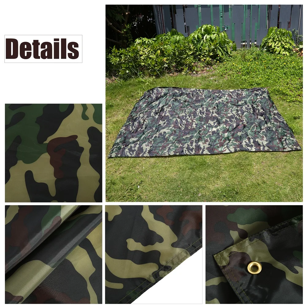 Outdoor Tarp Shelter, Camouflage Outdoor Rainproof Mat, Lightweight Tarp Shelter for Camping, Traveling - 3x2.9m UV Protection