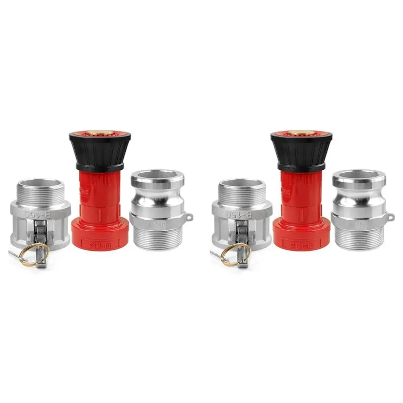 AT02-2X Fire Hose Nozzle,1-1/2Inch NPSH Heavyduty Industrial Fire Hose Constant Flow Fog Nozzle With 1.5Inch Camlock Fitting