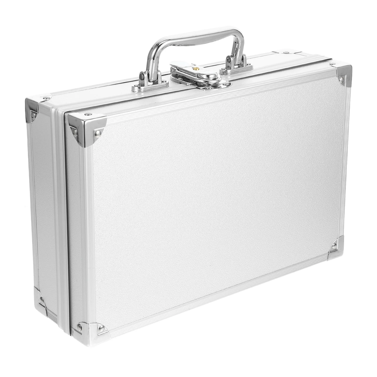 Aluminum Alloy Tool Storage Lockable Silver Carrying Case for Laptop Mic Tools Instruments Portable Safety Box Mini Briefcase