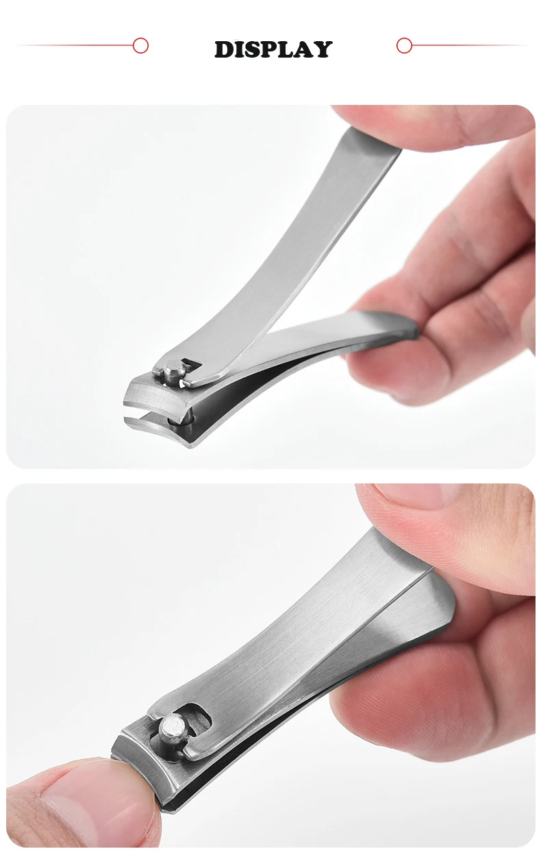 6 Stück/Set Edelstahl-Nagelknipser mit gebogenem Griff, Maniküre-Pediküre-Schneider, Trimmer, Taschen-Nagelhautzange für die Nagelpflege – Detail 1