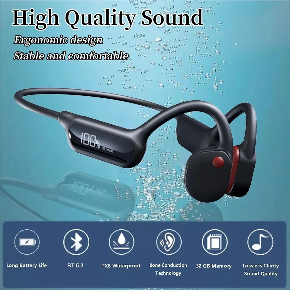 Xiaomi Mijia X10 Swimming Bone Conduction IPX8 Waterproof Bluetooth Headphones With 32G MP3 Sports HiFi Bass Wireless Headsets