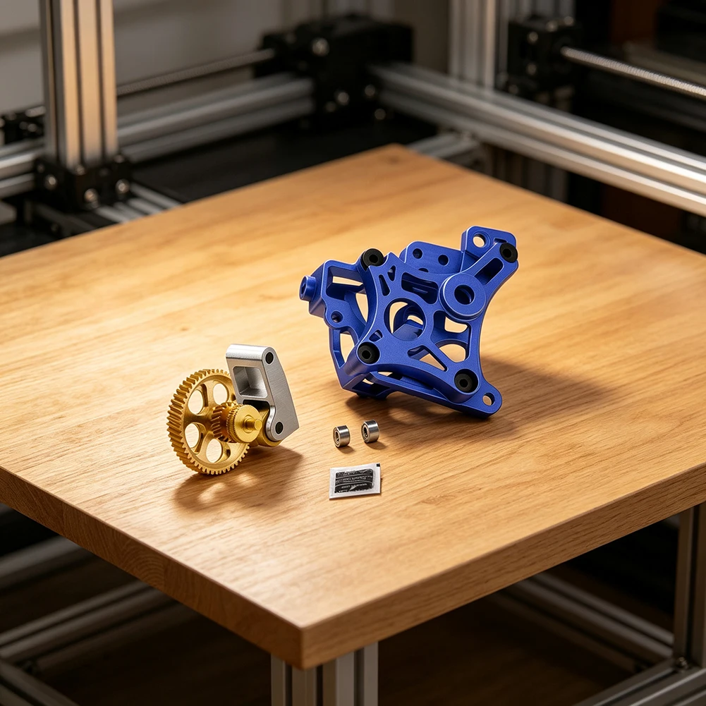 Extruder Shell With Gear Kit Aluminum Alloy Extruder Shell For BambuLab For P1 For X1 With Extruder Gear Kit