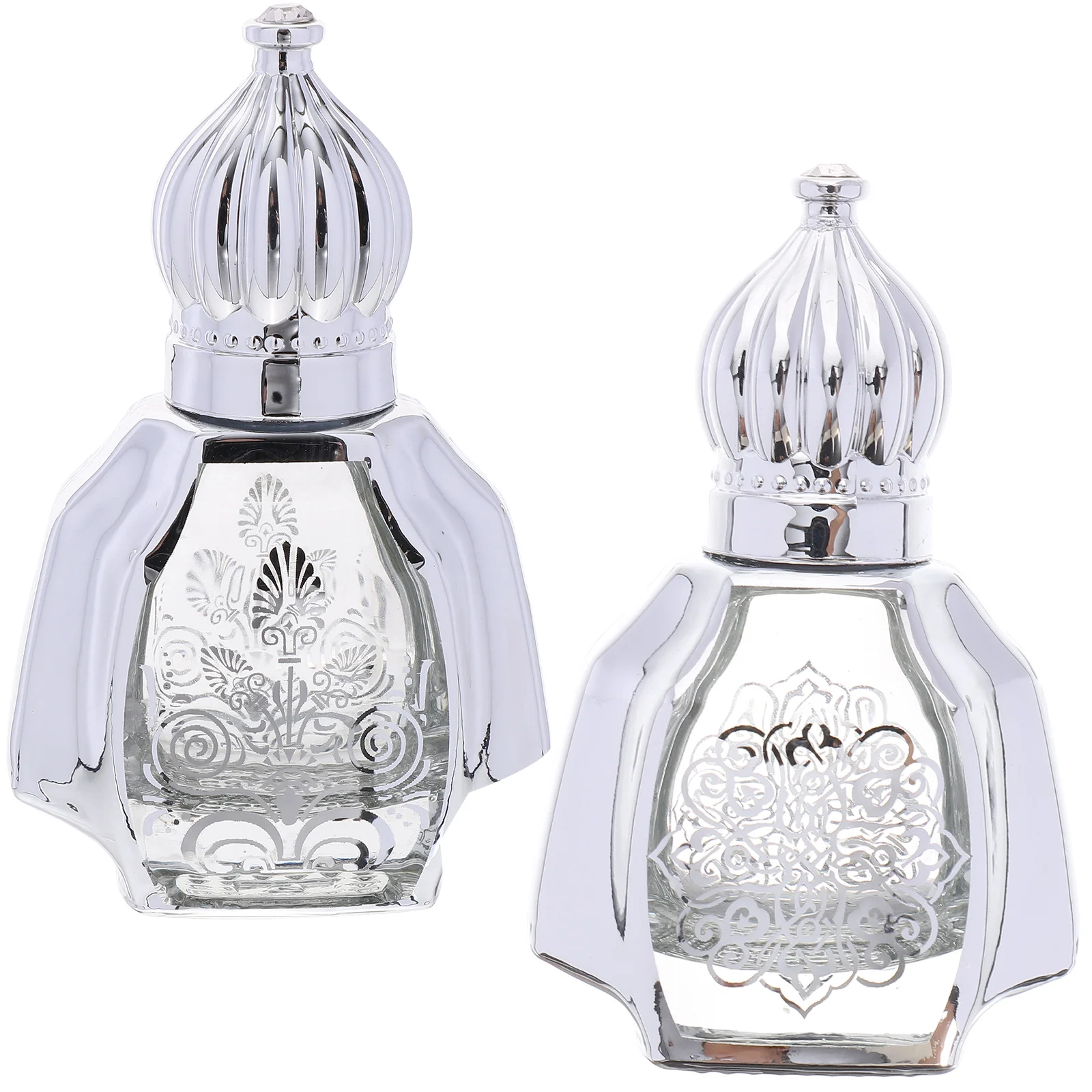 

2 Pcs Bottles Essential Oil Roller Household Perfume Portable Aroma Accessory Silver Supply