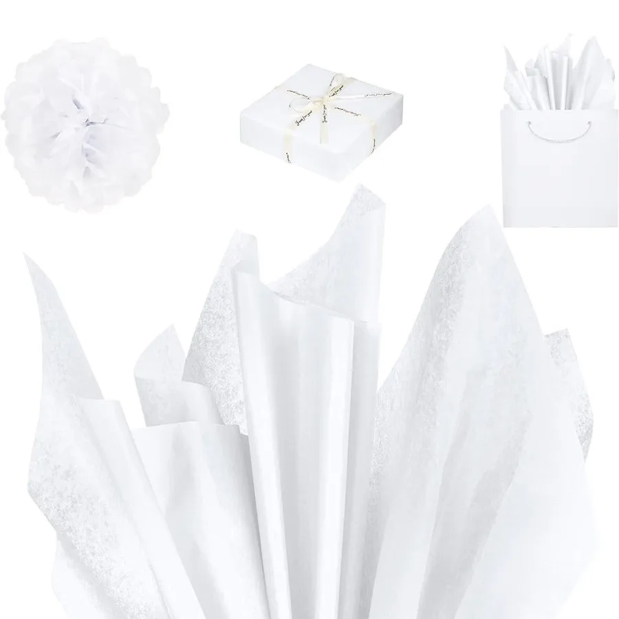 100pcs/lot Plain Gift Wrapping Tissue Sheets DIY Craft Paper for Wedding Birthday Christmas Gift Bag Filler Packaging Decoration