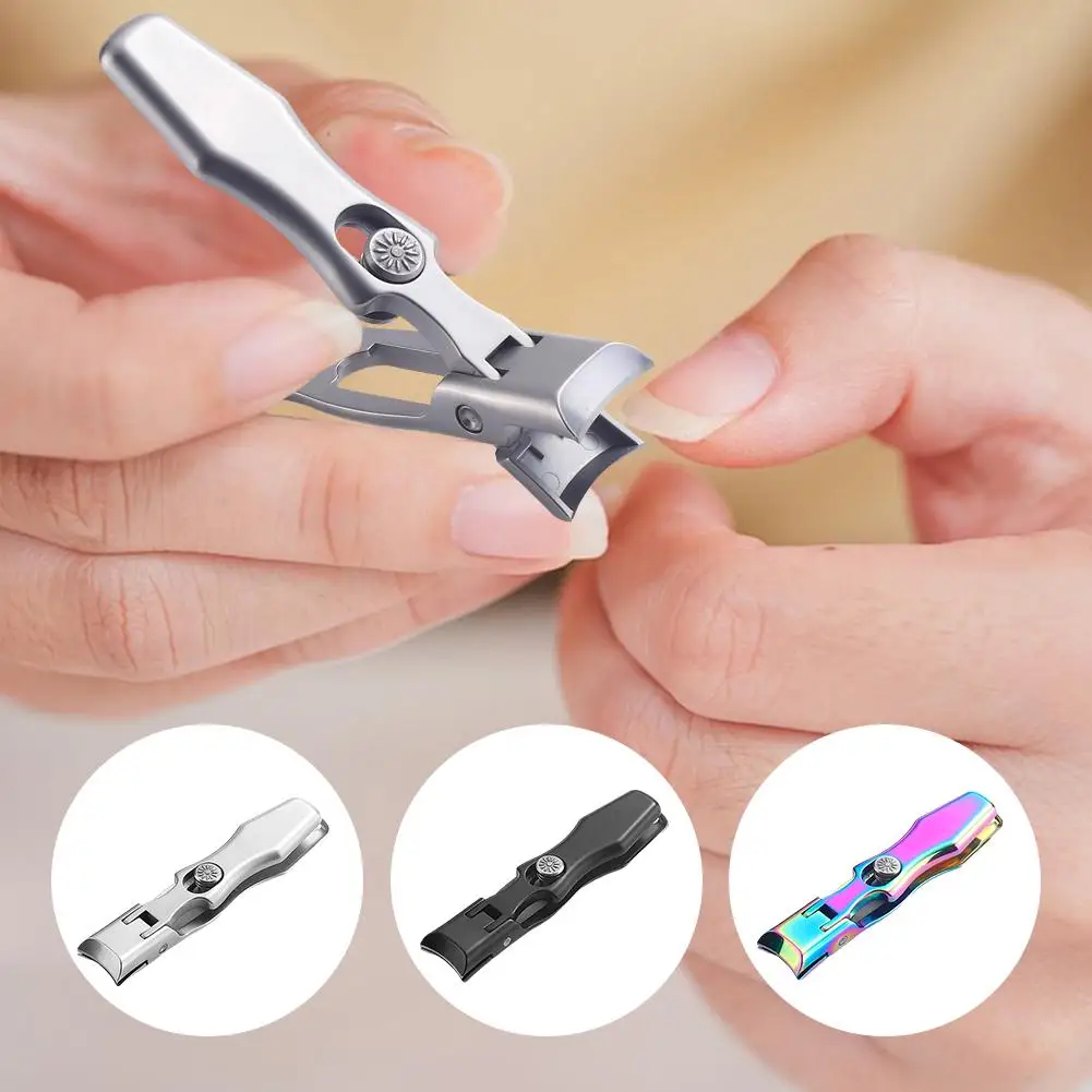 Portable Nail Clippers Ultra Sharp Fingernail Clippers Steel Stainless Wide Scissors Manicure Anti Splash Opening Jaw Toena Z4X5