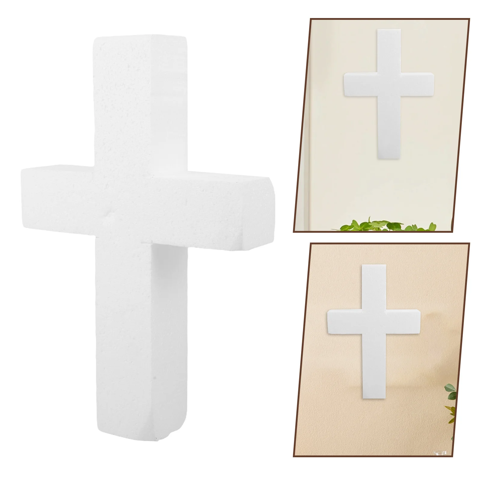 

White Foam Cross 6.3X4.7In Diy Craft For Holy Communion Christmas Party Decoration Religious Centerpiece Wall Decor Crafting