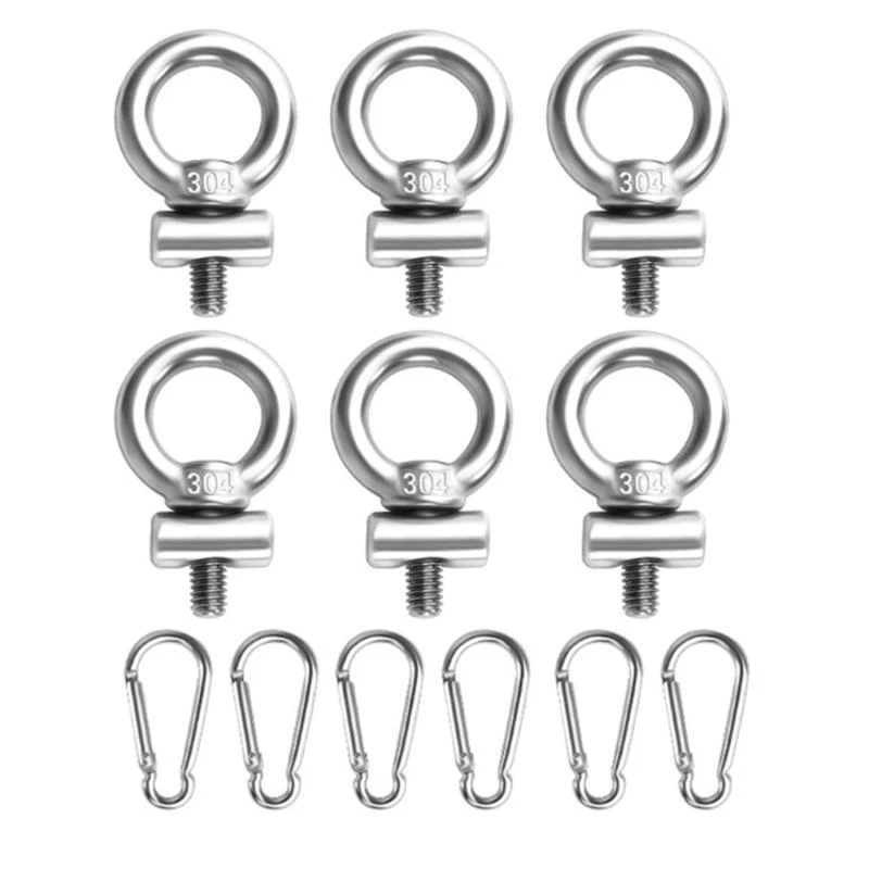 

652F Stainless Steel Awning Stoppers with Carabiner Hooks 4mm Stops Motorhome Campervan Awning Stoppers